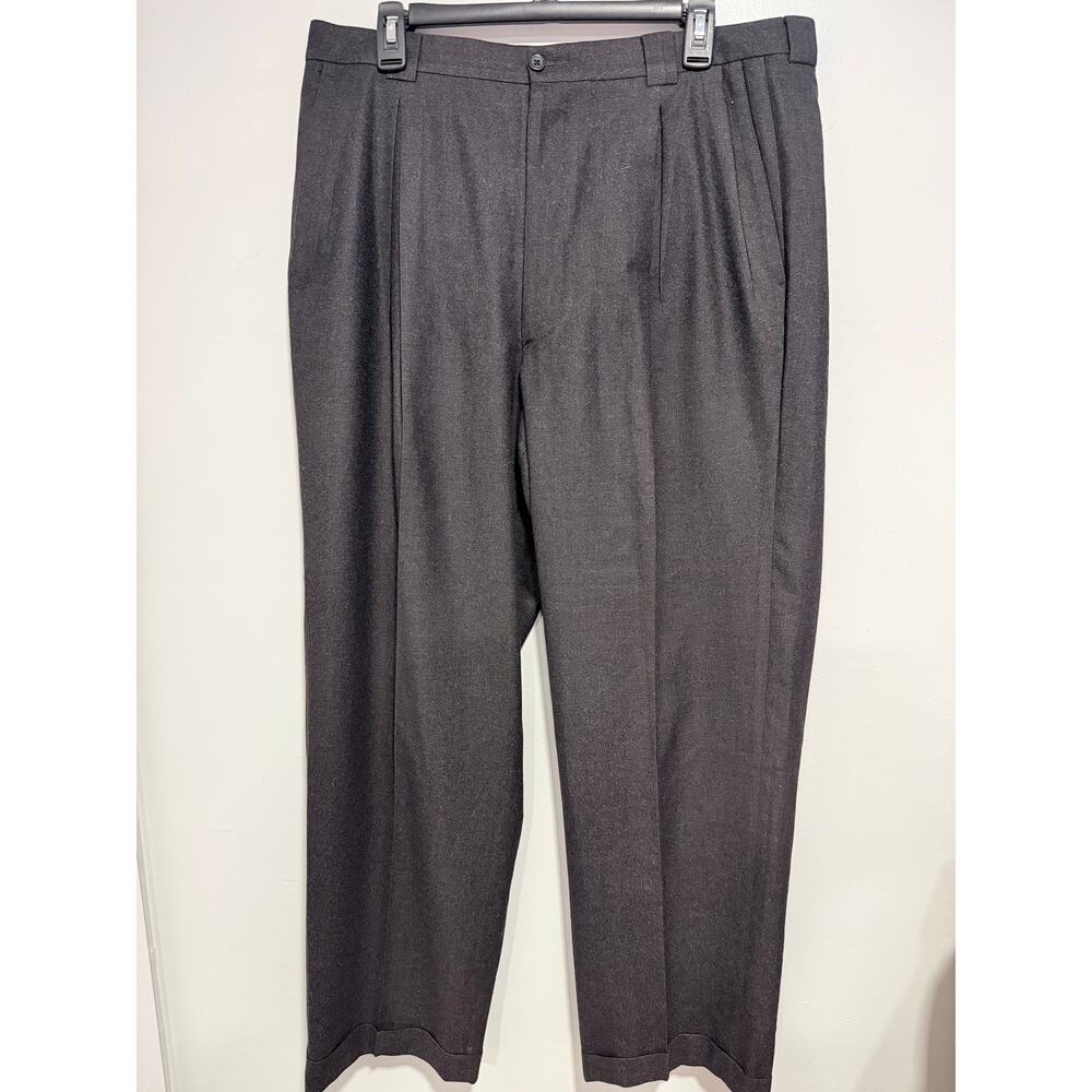 Giorgio Armani Vintage Wool Pleated Trousers Classic Style Men 100% wool 36 Gray